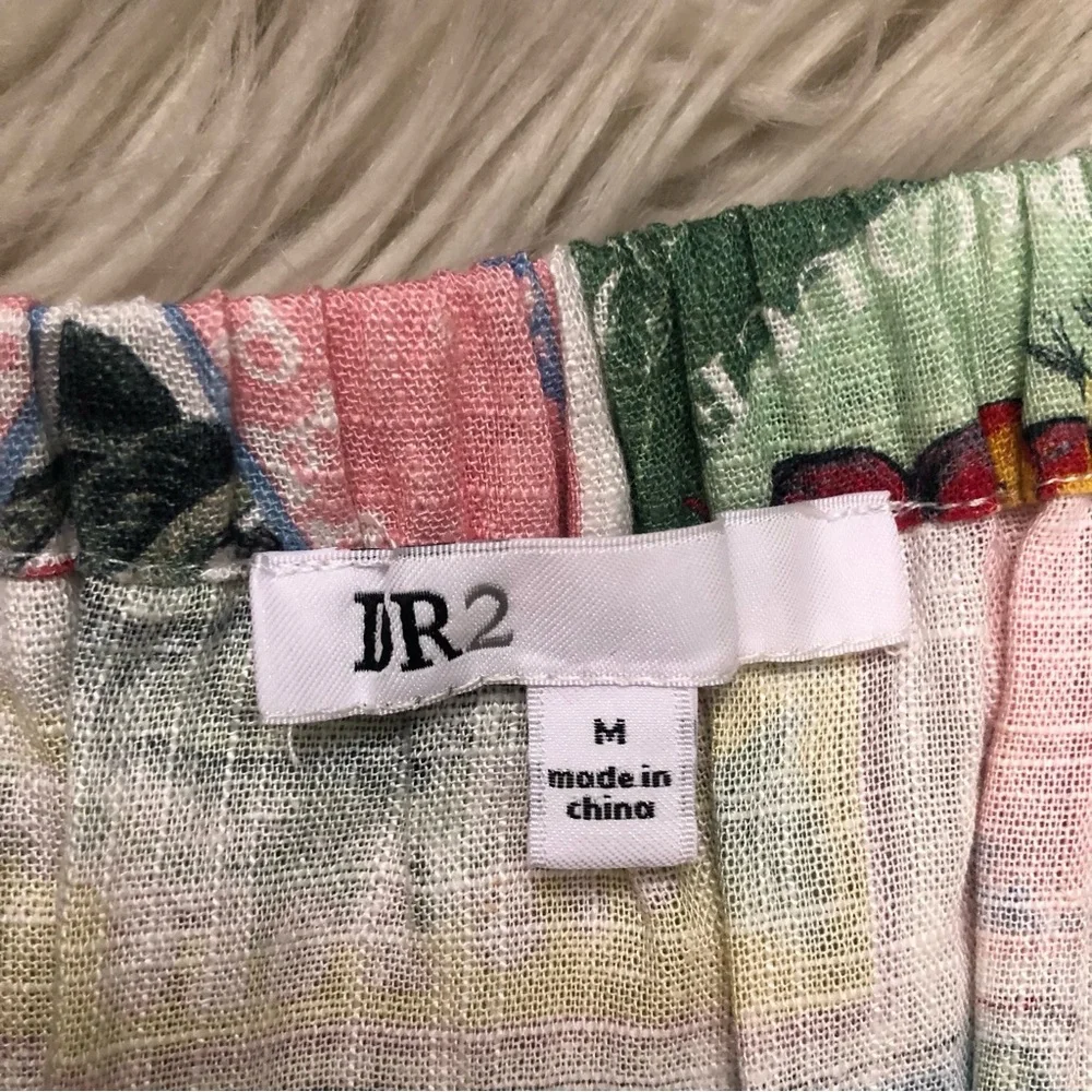 Anthropologie DR2 Linen Novelty Fruits Patchwork Multicolor Midi A-line Skirt M - Picture 2 of 10